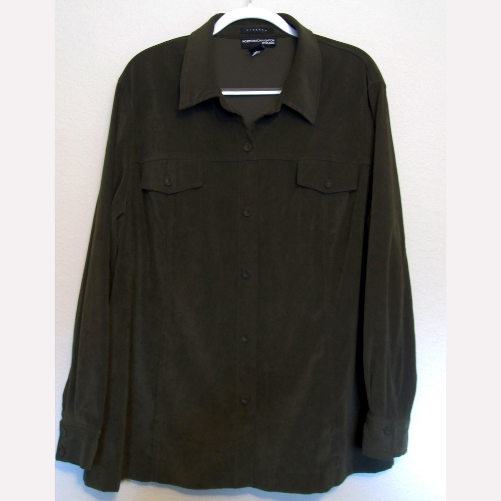 Vegan Suede Army Green Coat